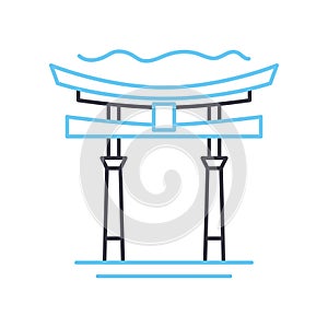 nijo castle line icon, outline symbol, vector illustration, concept sign