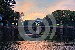 Nijubashi bridge in front of Tokyo Imperial palace in Tokyo, Japan