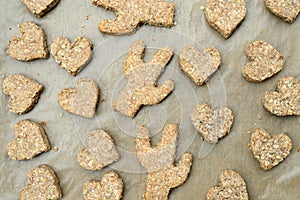 Dog cookies sugarless organic with oatmeal and coconut flakes