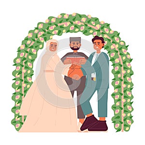 Nikah ceremony flat concept vector spot illustration