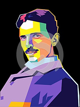 Nikola Tesla vector in a very cool and unique WPAP style, very good for posters, backgrounds, wallpapers and so on.