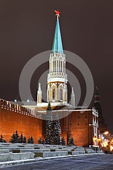 Nikolskaya tower of Moscow Kremlin, Russia