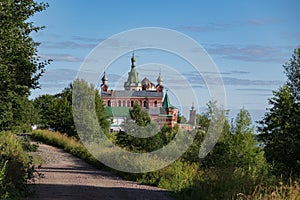 Nikolsky Monastery on the bank of the Volkhov river in Staraya Ladoga, Russia