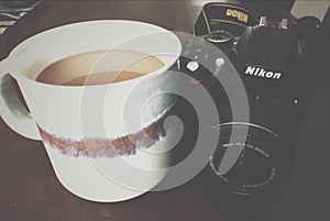 NIKON CAMERA AND COFFEE