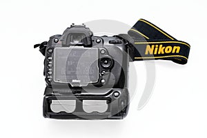 Nikon D90 reflex camera isolated on white background
