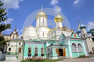 Nikon`s Church and the Cathedral of the Trinity. Holy Trinity St. Sergius Lavra.