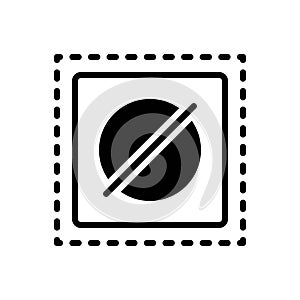 Black solid icon for Nil, nothing and none photo