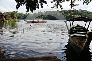 Nile river - Uganda. A small boat on the Nile.