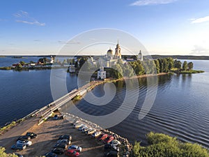 Nilo-Stolobensky monastery on Seliger lake Seliger (aerial view). Svetlitsa