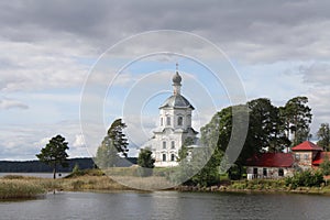 Stolobny island, Nilov Monastery, Seliger lake in Russia