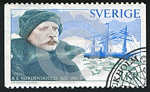 Nils Adolf Erik Nordenskjold and ship in pack ice