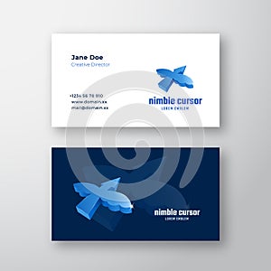 Nimble Cursor Concept. Abstract Vector Sign, Symbol or Logo Logo and Business Card Template. Flying Arrow Symbol with