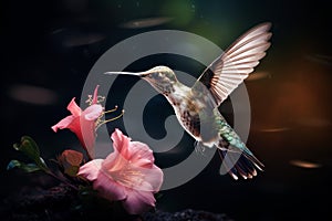 Nimble Flying hummingbird. Generate Ai