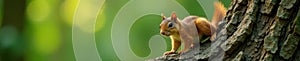 A nimble squirrel scampers up a rough barked tree trunk , arboreal, wildlife