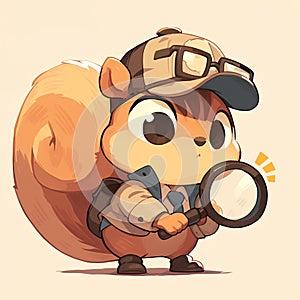 A nimble squirrel software engineer cartoon style photo