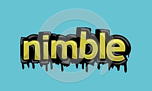 NIMBLE writing vector design on blue background