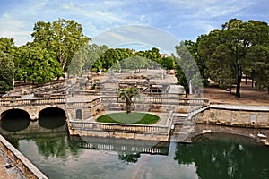 Nimes, Occitania, France: the ancient Gardens of the Fountain (French: Jardins de la Fontaine), the main public garden photo