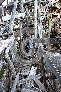 Nimis , a structure made of 75 tonnes of driftwood