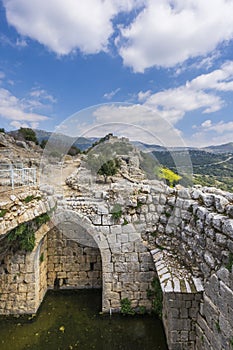 Nimrod Fortress Ruins water reservoir and towers