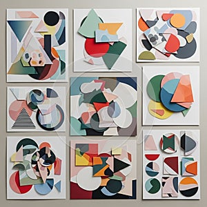 Interplay of shapes and colors showcasing a diverse exploration of