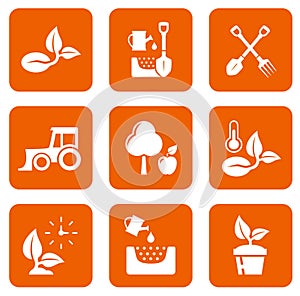 Nine agriculture icons