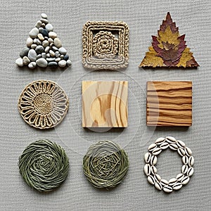 Nine assorted objects arranged in a
