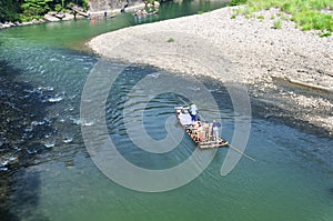 Nine bend River bamboo raft wuyishan china