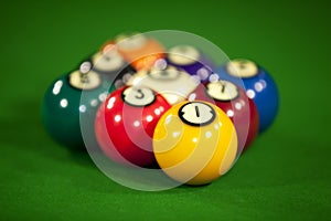 Nine billiard balls