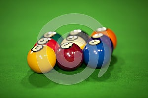 Nine billiard balls