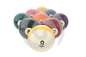 Nine billiard balls