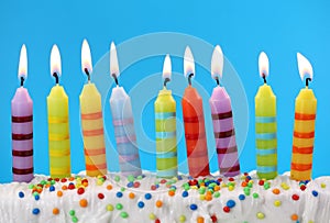 Nine birthday candles photo