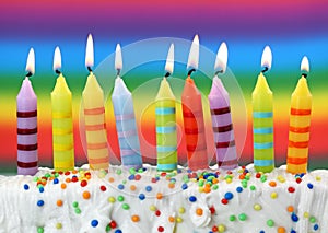 Nine birthday candles photo