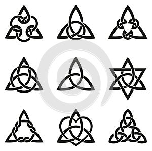 Nine Celtic Triangle Knots