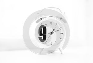 Nine clock morning clock bokeh background