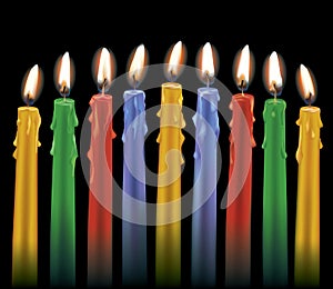 Nine Colorful Candles