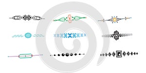 Nine Decorative Vector Ornaments and Borders graphic