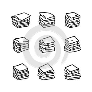 Stack of Papers, Office Documents, Hand Drawn Style