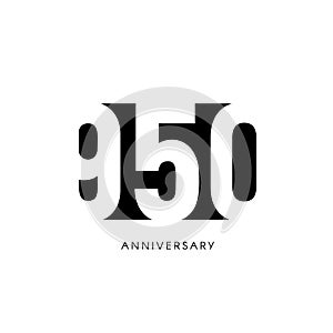 Nine hundred fifty anniversary, minimalistic logo. Nine hundred and fiftieth years, 950th jubilee, greeting card