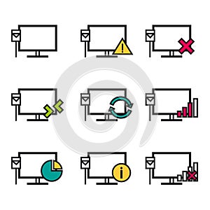 Nine line icons - Computer Connection