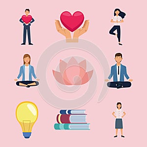 nine office wellbeing icons photo