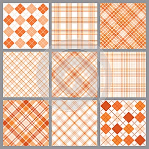 Nine Orange Plaids