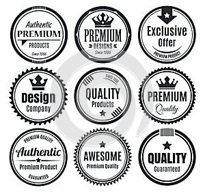 Nine Scalable Vintage Badges