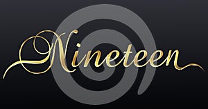 Nineteen Gold Lettering