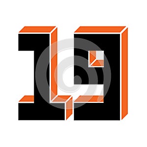 Nineteen numeral icon vector illustranion