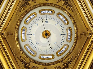 Nineteenth century golden barometer