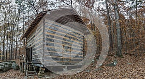 Nineteenth century log cabin in the appalachians mountains.