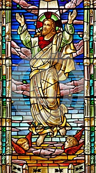 Nineteenth century stained glass window Jesus