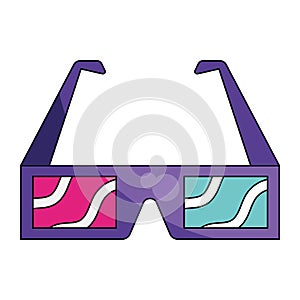 nineties pop art style 3d glasses