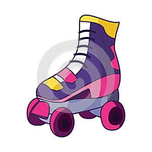 nineties pop art style roller skate