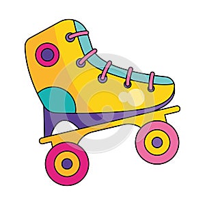 nineties pop art style rollerskate